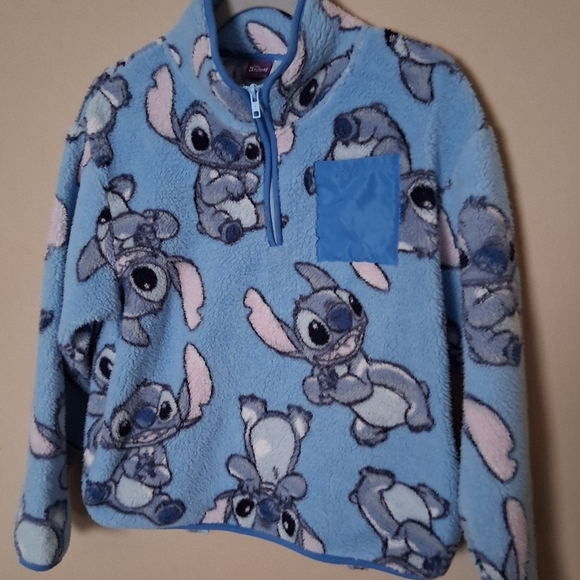 Disney Sweaters - Disney Stitch Blue and Pink Fleece Jacket